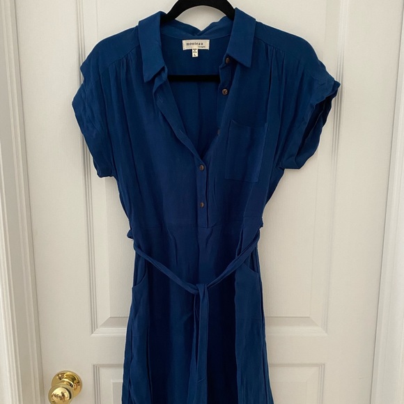 Royal blue linen dress - Picture 5 of 7